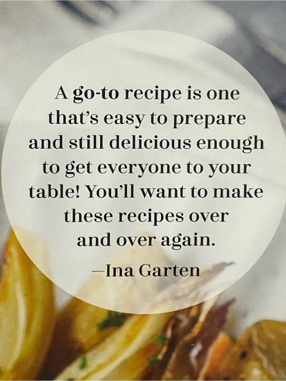 Ina Garten Go To Dinners Cookbook 2022 HC 1st Ed Barefoot Contessa Recipes